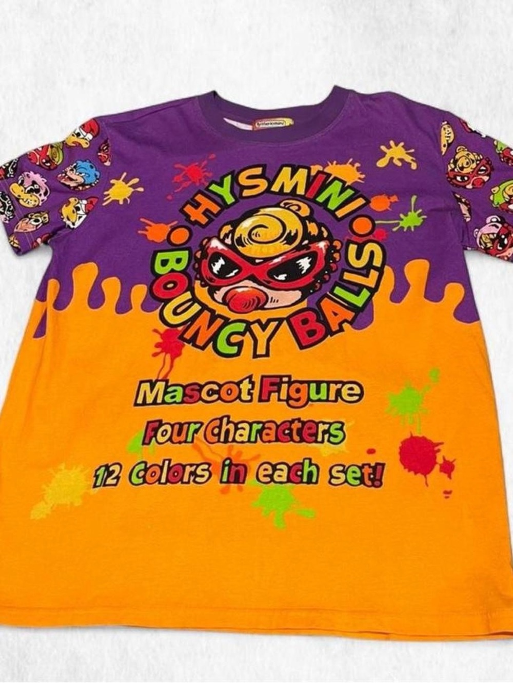Hysteric Mini Bouncy Balls purple character graphic T-shirt